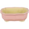 Vaso per bonsai ovale in gres smaltato rosa 14x9,5x4,5 cm - A2
