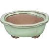 Vaso per bonsai ovale in gres smaltato verde 7,5x6x2,5 cm - SF22