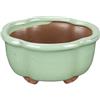 Vaso per bonsai ovale in gres smaltato verde 8x6,5x4 cm - SF33