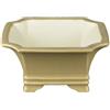 Vaso per bonsai quadrato in gres smaltato nocciola-senape 12x12x5,5 cm - A34
