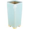 Vaso per bonsai quadrato (stile a cascata) in gres smaltato azzurro turchese 7,5x7,5x20,5 cm - YM10