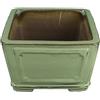 Vaso per bonsai quadrato in gres smaltato verde 15,5x15,5x10 cm - YP70