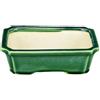Vaso per bonsai rettangolare in gres smaltato verde 13,5x9,5x4 cm - YM28