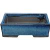 Vaso per bonsai rettangolare in gres smaltato blu 17,5x12x4,5 cm - BJ23a