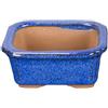 Vaso per bonsai rettangolare in gres smaltato blu 7,5x6x3,5 cm - SF29