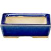 Vaso per bonsai rettangolare in gres smaltato blu 8,5x6x2 cm - SF13