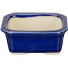 Vaso per bonsai rettangolare in gres smaltato blu 8x6x3,5 cm - SF12