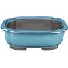 Vaso per bonsai rettangolare in gres smaltato verde-blu 25,5x20x8 cm - BJ5a