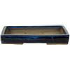 Vaso per bonsai rettangolare in gres smaltato blu 16,5x9,5x1,5 cm - 2838b