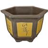 Vaso per bonsai esagonale in gres 35,5x35,5x26,5 cm - L67d