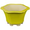 Vaso per bonsai esagonale in gres smaltato giallo 9,5x9,5x7 cm - A20