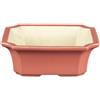 Vaso per bonsai rettangolare in gres smaltato rosa 13x10,5x4,5 cm - A41