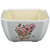 Vaso per bonsai quadrato in gres smaltato bianco 14,5x14,5x7,5 cm - A51