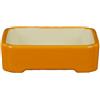 Vaso per bonsai rettangolare in gres smaltato arancione 11x9x2,5 cm - A45