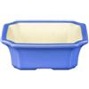 Vaso per bonsai rettangolare in gres smaltato azzurro 13x10,5x4,5 cm - A28