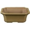 Vaso per bonsai rettangolare in gres smaltato nocciola-senape 13x10,5x4,5 cm - A4