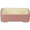 Vaso per bonsai rettangolare in gres smaltato rosa 11x9x2,5 cm - A35