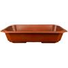 Vaso Cinese rettangolare in plastica marrone per bonsai 38,5x27,5x9,5 cm - H400C