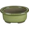 Vaso per bonsai Giapponese Morrisan ovale in gres smaltato verde chiaro 10,5x8,5x4,5 cm - B03-3-1E