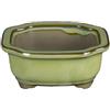 Vaso per bonsai Giapponese Morrisan rettangolare in gres smaltato verde chiaro 10,5x9x4,5 cm - B03-3-6E