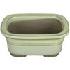 Vaso per bonsai Giapponese Morrisan rettangolare in gres smaltato bianco 11x8,5x4,5 cm - B03-3-3C