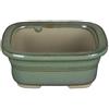 Vaso per bonsai Giapponese Morrisan rettangolare in gres smaltato verde chiaro 11x8,5x4,5 cm - B03-3-3E