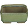 Vaso per bonsai Giapponese Morrisan rettangolare in gres smaltato verde chiaro 11x8,5x4,5 cm - B03-3-4E