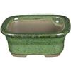 Vaso per bonsai Giapponese Morrisan rettangolare in gres smaltato verde scuro 11x8,5x4,5 cm - B03-3-3D
