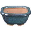 Vaso per bonsai quadrato in gres smaltato verde 6x6x2,5 cm - SF28