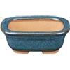 Vaso per bonsai rettangolare in gres smaltato blu 6,5x5x2,5 cm - SF20