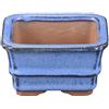 Vaso per bonsai rettangolare in gres smaltato blu 7x5,5x4 cm - SF16