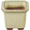 Vaso per bonsai quadrato in gres smaltato bianco 5x5x5 cm - SF35