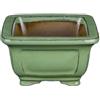 Vaso per bonsai quadrato in gres smaltato verde 9,5x9,5x5,5 cm - YP5