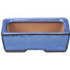 Vaso per bonsai rettangolare in gres smaltato blu 7x5x2 cm - SF31