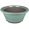 Vaso per bonsai rotondo in gres smaltato verde 33x33x15 cm - 2841a