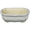 Vaso per bonsai ovale in gres smaltato bianco 14x9,5x4,5 cm - A8