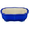 Vaso per bonsai ovale in gres smaltato blu 14x9,5x4,5 cm - A49