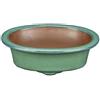 Vaso per bonsai ovale in gres smaltato verde 13,5x9,5x4 cm - ZX29
