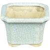 Vaso per bonsai quadrato in gres smaltato azzurro cielo 9x9x6,5 cm - YM25