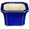 Vaso per bonsai quadrato in gres smaltato blu 9x9x6,5 cm - YM24