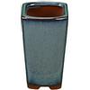 Vaso per bonsai rettangolare in gres (stile a cascata) smaltato blu-verde scuro 5x4x10 cm - XC012