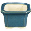 Vaso per bonsai quadrato in gres smaltato verde scuro 8,5x8,5x6,5 cm - YM23
