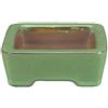 Vaso per bonsai quadrato in gres smaltato verde 10,5x10,5x3,5 cm - YP9