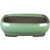 Vaso per bonsai rettangolare in gres smaltato verde 35x24x11 cm - 2842a