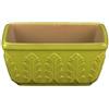 Vaso per bonsai rettangolare in gres smaltato giallo-verde 12,5x8x6 cm - A15B