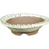 Vaso per bonsai Giapponese Morrisan rotondo in gres smaltato bianco 11x11x3 cm - B01-22