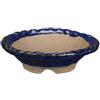 Vaso per bonsai Giapponese Morrisan rotondo in gres smaltato blu 11x11x3 cm - B01-21