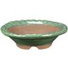 Vaso per bonsai Giapponese Morrisan rotondo in gres smaltato verde 11x11x3 cm - B01-23