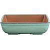 Vaso per bonsai rettangolare in gres smaltato verde 21x16x5,5 cm - ZX114