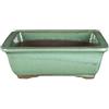 Vaso per bonsai rettangolare in gres smaltato verde 27x20x9,5 cm - 2848a